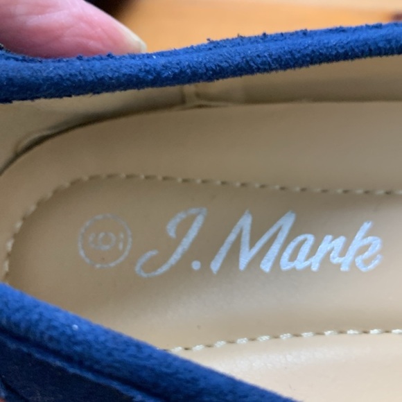 J. Mark Faux Suede Loafer w Blue & Gold Accents - Picture 6 of 7